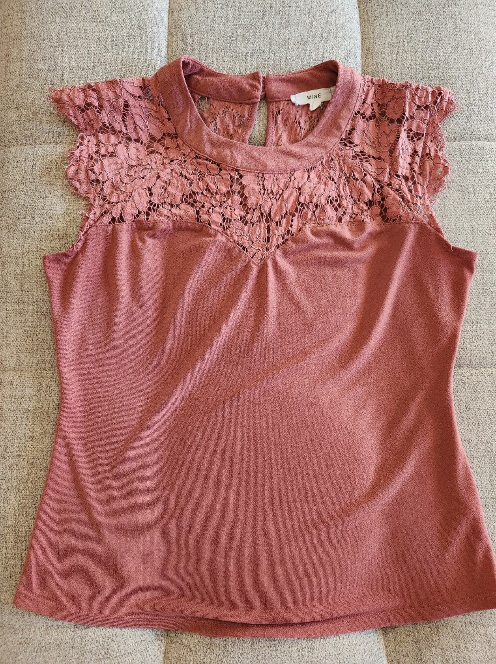 Silky Lace-Trim Cami Tank Top - Dusty Rose